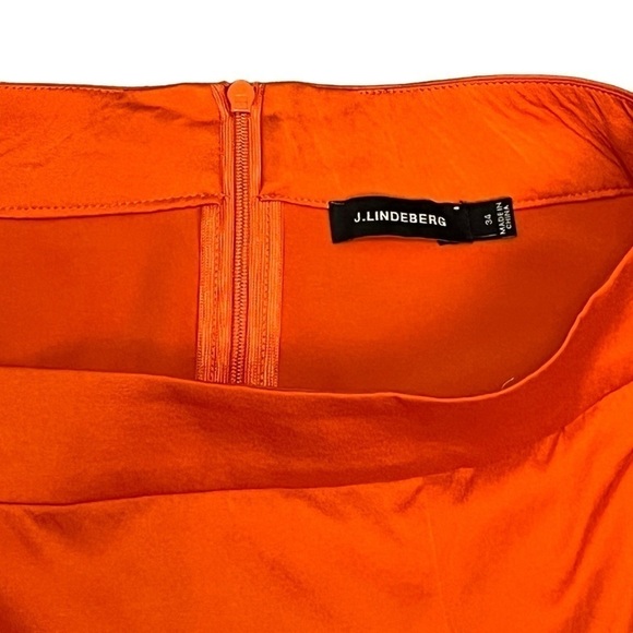 J. Lindeberg Silk Blend A-Line Asymmetrical Skirt. Orange Size 34 / M #1030 - Picture 5 of 6